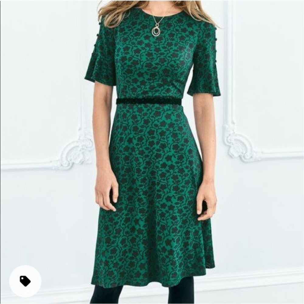 Boden Alexis Jersey Dress Suze 10 Long Tall Enchanted Vines